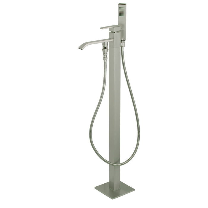 Kingston Sona KS4138QLL - Executive Single-Handle 1-Hole Freestanding Tub Faucet with Hand Shower, Brushed Nickel
