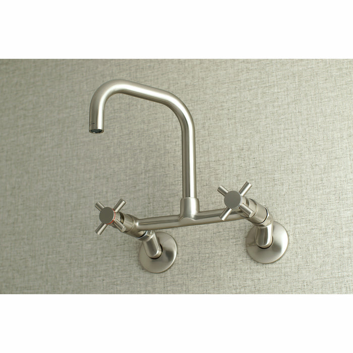 Kingston Sona KS413SN - Concord Two-Handle 2-Hole Wall Mount Kitchen Faucet, Brushed Nickel
