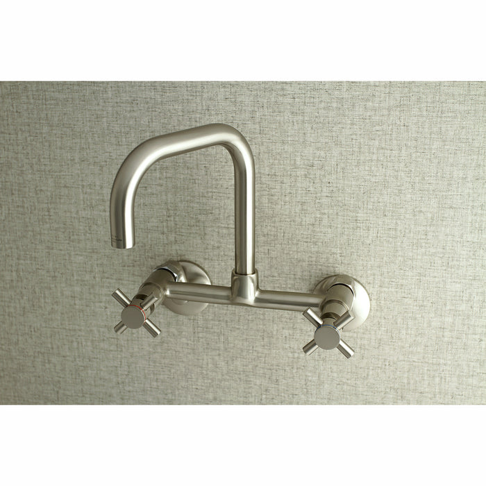 Kingston Sona KS413SN - Concord Two-Handle 2-Hole Wall Mount Kitchen Faucet, Brushed Nickel