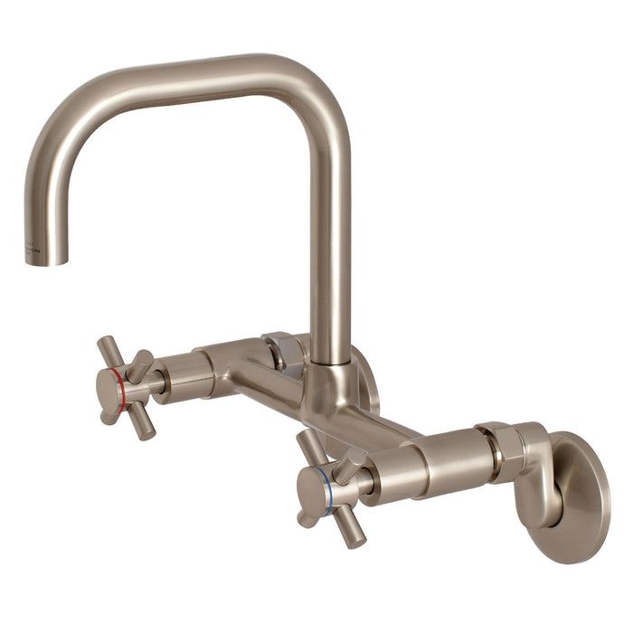 Kingston Sona KS413SN - Concord Two-Handle 2-Hole Wall Mount Kitchen Faucet, Brushed Nickel