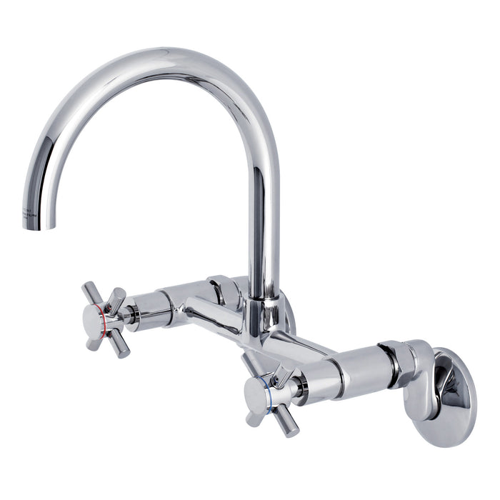Kingston Sona KS414C - Concord Two-Handle 2-Hole Wall Mount Kitchen Faucet, Polished Chrome