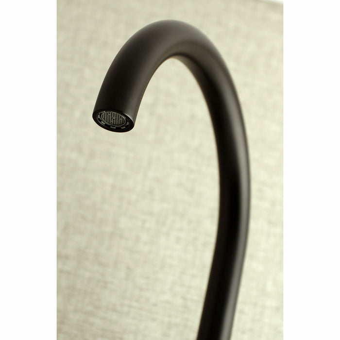 Concord KS414MB Double-Handle 2-Hole Wall-Mount Bridge Kitchen Faucet, Matte Black