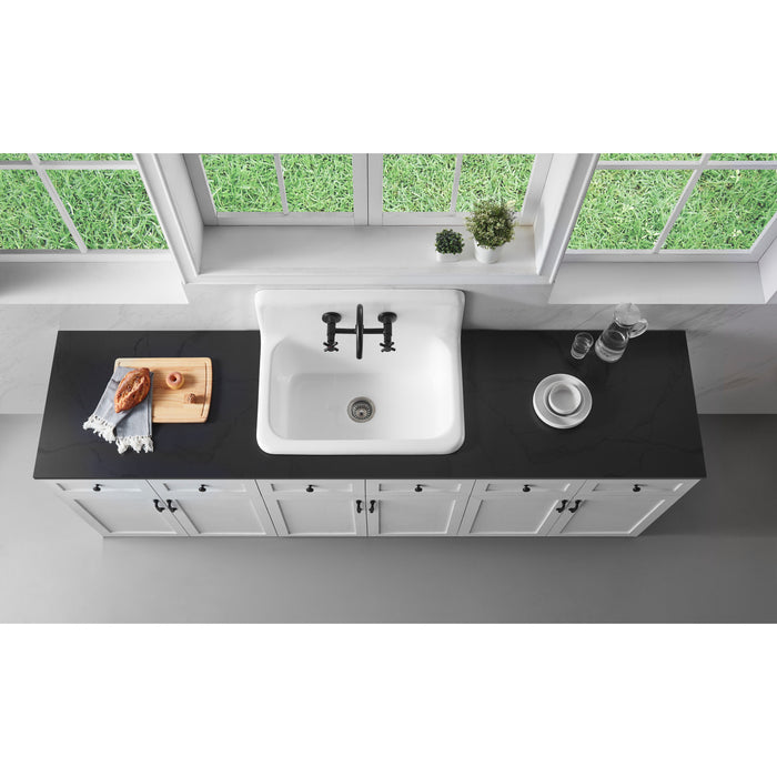 Kingston Sona KS414MB - Concord Two-Handle 2-Hole Wall Mount Kitchen Faucet, Matte Black