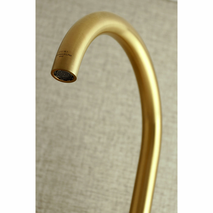 Kingston Sona KS414SB - Concord Two-Handle 2-Hole Wall Mount Kitchen Faucet, Brushed Brass