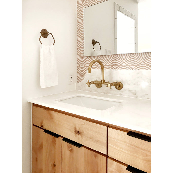 Kingston Sona KS414SB - Concord Two-Handle 2-Hole Wall Mount Kitchen Faucet, Brushed Brass