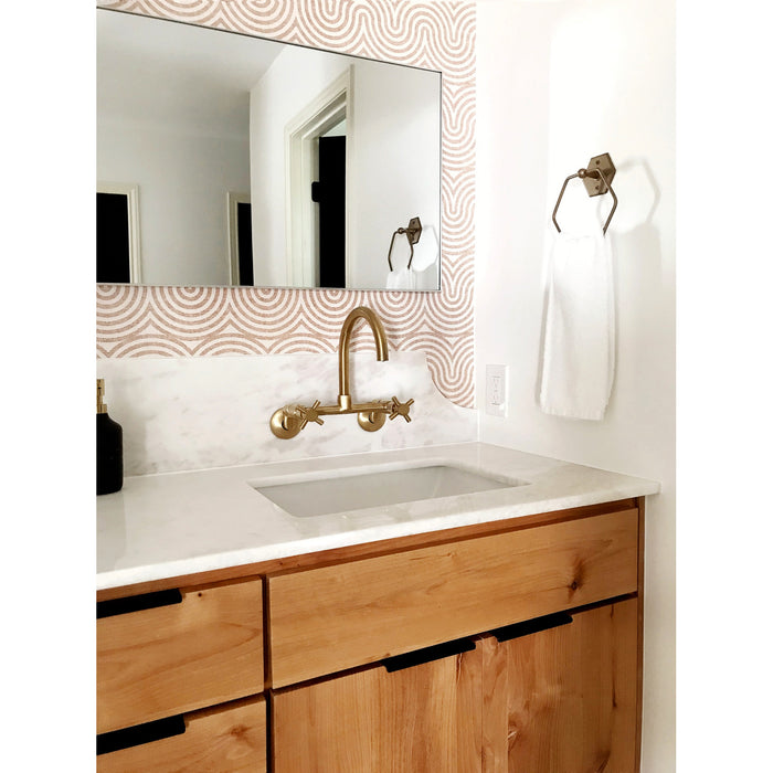 Kingston Sona KS414SB - Concord Two-Handle 2-Hole Wall Mount Kitchen Faucet, Brushed Brass