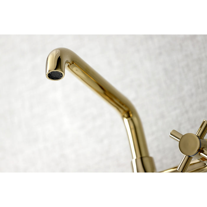 Kingston Sona KS423PB - Concord Two-Handle 2-Hole Wall Mount Kitchen Faucet, Polished Brass