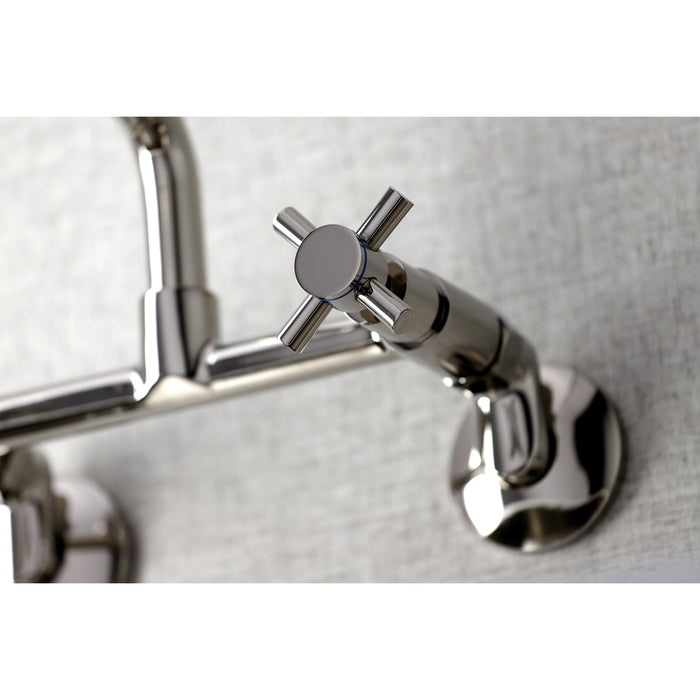 Kingston Sona KS423PN - Concord Two-Handle 2-Hole Wall Mount Kitchen Faucet, Polished Nickel