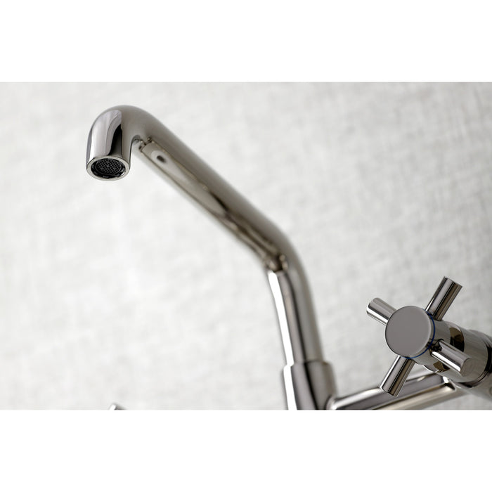 Kingston Sona KS423PN - Concord Two-Handle 2-Hole Wall Mount Kitchen Faucet, Polished Nickel