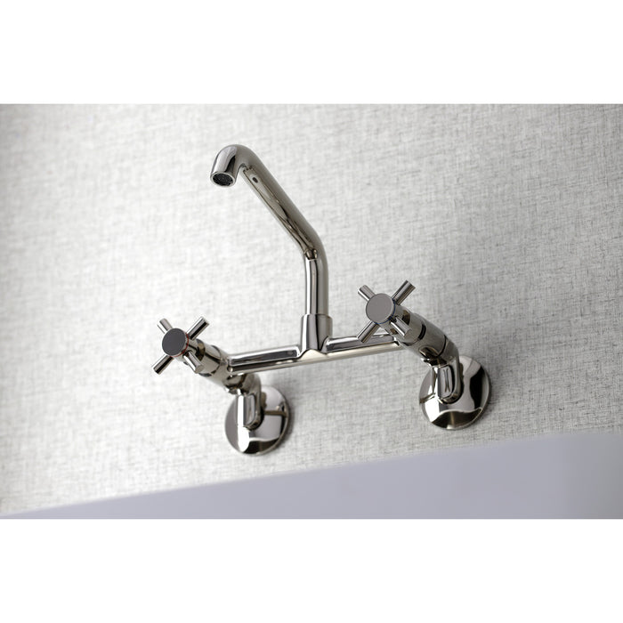 Kingston Sona KS423PN - Concord Two-Handle 2-Hole Wall Mount Kitchen Faucet, Polished Nickel