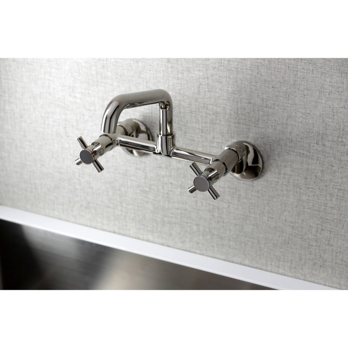 Kingston Sona KS423PN - Concord Two-Handle 2-Hole Wall Mount Kitchen Faucet, Polished Nickel