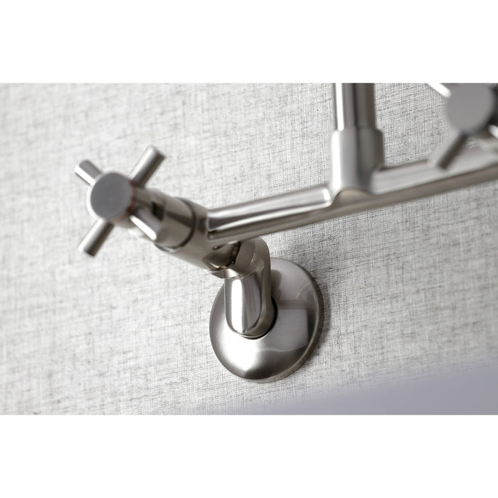 Kingston Sona KS423SN - Concord Two-Handle 2-Hole Wall Mount Kitchen Faucet, Brushed Nickel