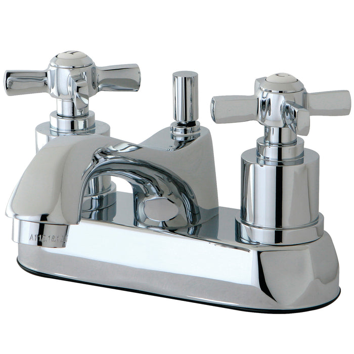 Kingston Tulare KS4261ZX - Millennium Double-Handle 3-Hole Deck Mount 4-Inch Centerset Bathroom Faucet with Brass Pop-Up, Polished Chrome