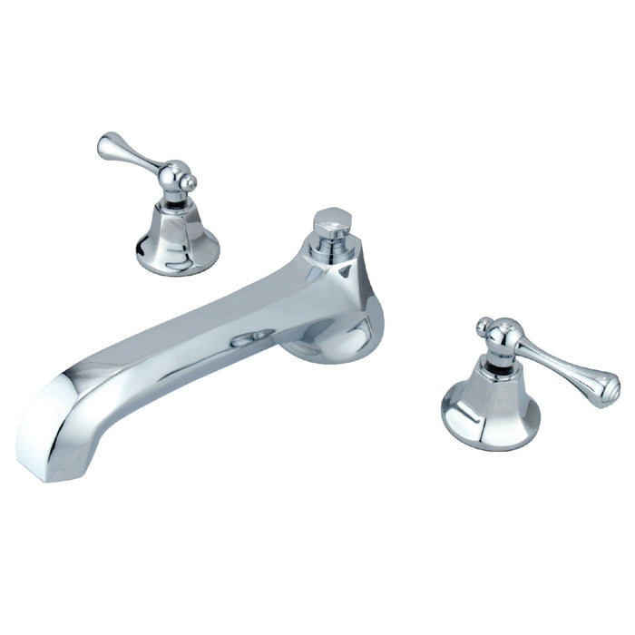 Kingston Tulare KS4301BL - Vintage Two-Handle 3-Hole Deck Mount Roman Tub Faucet, Polished Chrome
