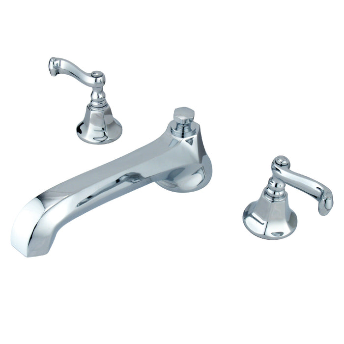 Kingston Tulare KS4301FL Two-Handle 3-Hole Deck Mount Roman Tub Faucet, Polished Chrome
