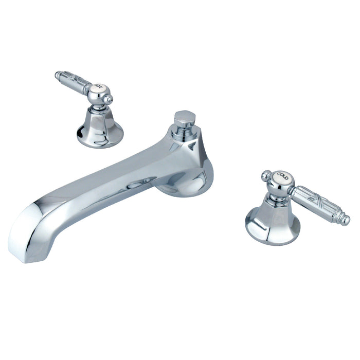 Kingston Tulare KS4301GL - Georgian Two-Handle 3-Hole Deck Mount Roman Tub Faucet, Polished Chrome