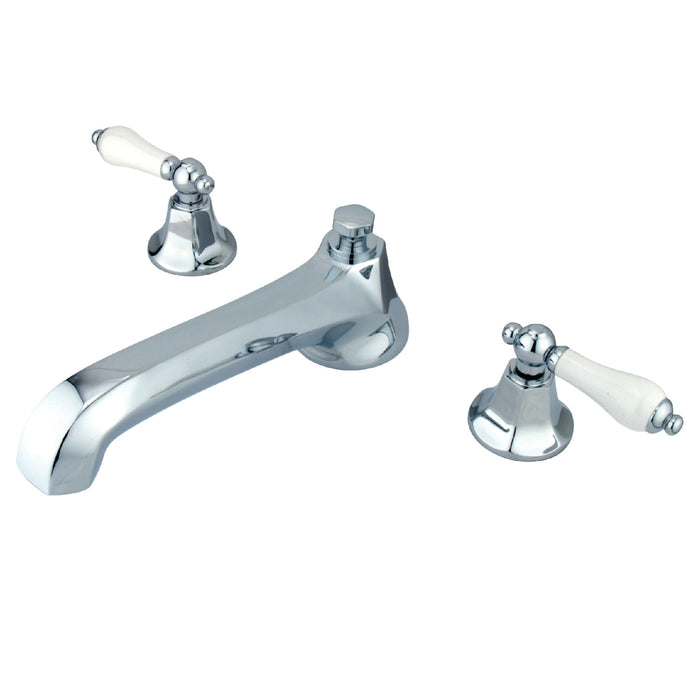 Kingston Tulare KS4301PL - Metropolitan Two-Handle 3-Hole Deck Mount Roman Tub Faucet, Polished Chrome