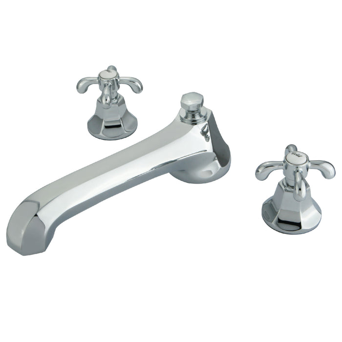 Kingston Tulare KS4301TX - Vintage Two-Handle 3-Hole Deck Mount Roman Tub Faucet, Polished Chrome