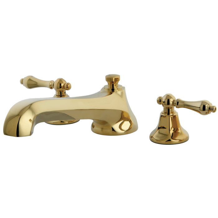 Kingston Tulare KS4302AL - Metropolitan Two-Handle 3-Hole Deck Mount Roman Tub Faucet, Polished Brass