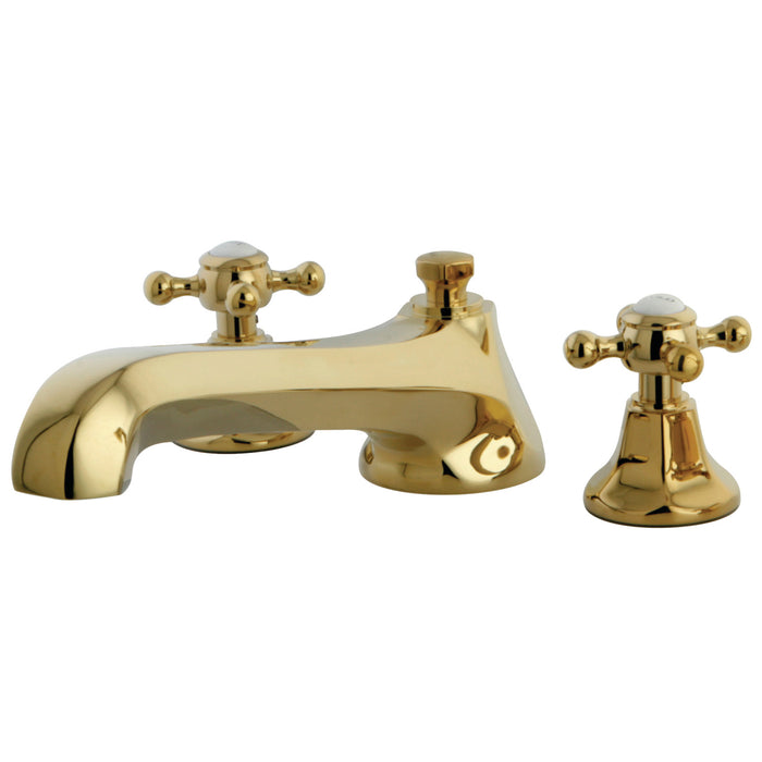 Kingston Tulare KS4302BX - Metropolitan Two-Handle 3-Hole Deck Mount Roman Tub Faucet, Polished Brass