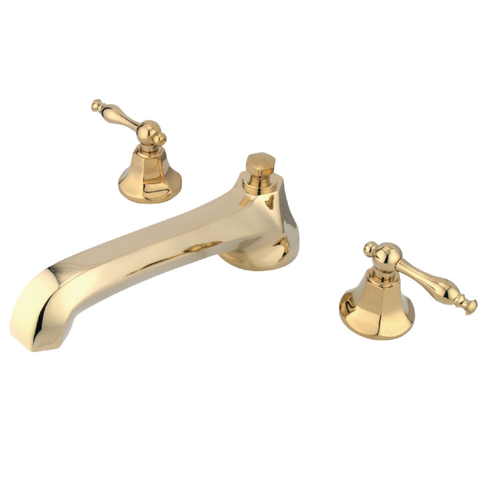 Kingston Tulare KS4302NL - Metropolitan Two-Handle 3-Hole Deck Mount Roman Tub Faucet, Polished Brass