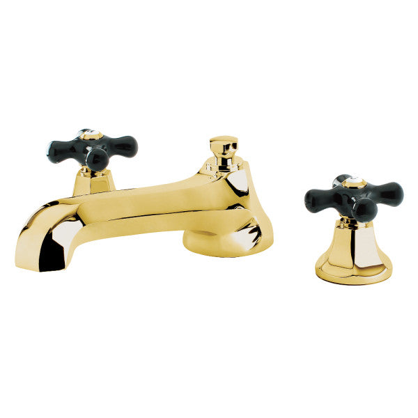 Kingston Tulare KS4302PKX - Duchess Two-Handle 3-Hole Deck Mount Roman Tub Faucet, Polished Brass