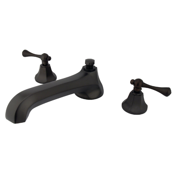 Kingston Tulare KS4305BL - Vintage Two-Handle 3-Hole Deck Mount Roman Tub Faucet, Oil Rubbed Bronze