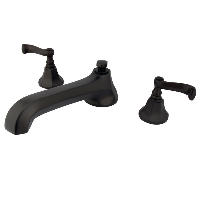 Kingston Tulare KS4305FL Two-Handle 3-Hole Deck Mount Roman Tub Faucet, Oil Rubbed Bronze
