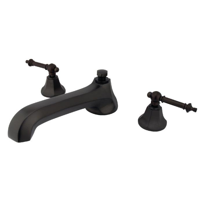 Kingston Tulare KS4305TL - Metropolitan Two-Handle 3-Hole Deck Mount Roman Tub Faucet, Oil Rubbed Bronze
