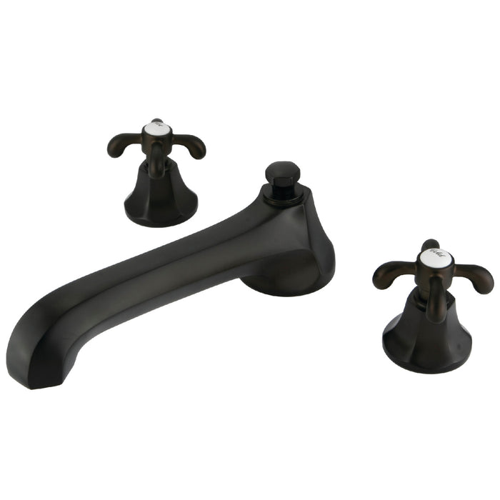 Kingston Tulare KS4305TX - Vintage Two-Handle 3-Hole Deck Mount Roman Tub Faucet, Oil Rubbed Bronze