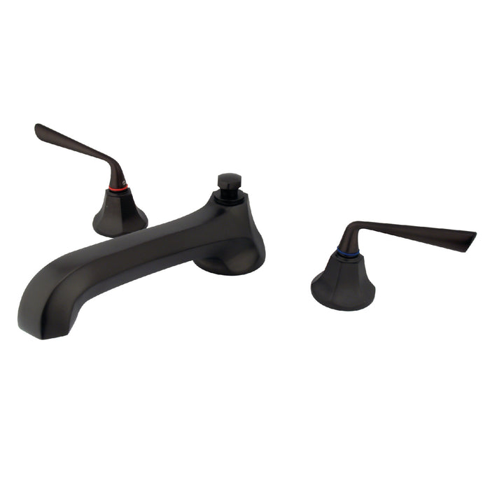 Kingston Tulare KS4305ZL - Silver Sage Two-Handle 3-Hole Deck Mount Roman Tub Faucet, Oil Rubbed Bronze