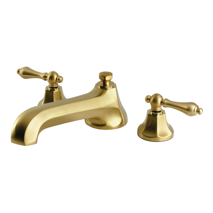 Kingston Tulare KS4307AL - Metropolitan Two-Handle 3-Hole Deck Mount Roman Tub Faucet, Brushed Brass