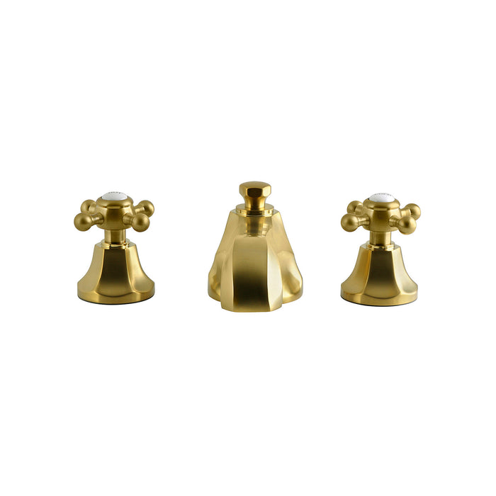 Kingston Tulare KS4307BX - Metropolitan Two-Handle 3-Hole Deck Mount Roman Tub Faucet, Brushed Brass