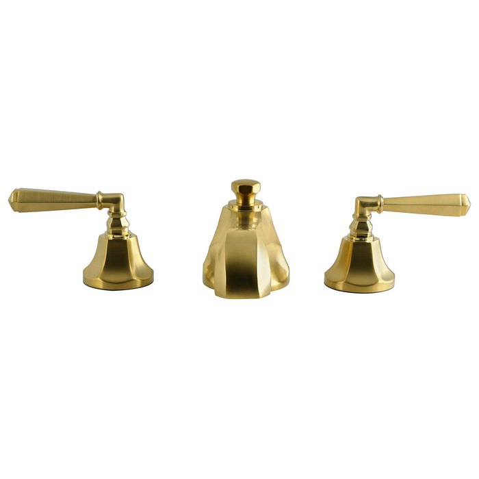 Kingston Tulare KS4307HL - Metropolitan Two-Handle 3-Hole Deck Mount Roman Tub Faucet, Brushed Brass