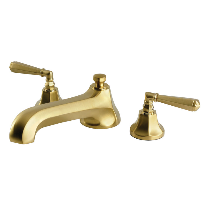 Kingston Tulare KS4307HL - Metropolitan Two-Handle 3-Hole Deck Mount Roman Tub Faucet, Brushed Brass
