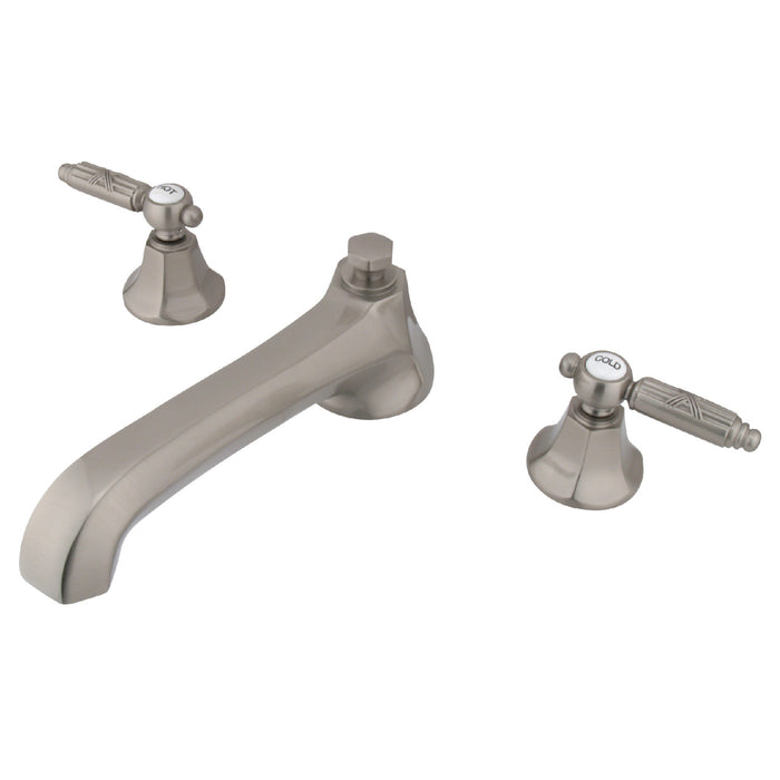 Kingston Tulare KS4308GL - Georgian Two-Handle 3-Hole Deck Mount Roman Tub Faucet, Brushed Nickel