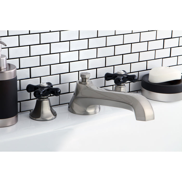 Kingston Tulare KS4308PKX - Duchess Two-Handle 3-Hole Deck Mount Roman Tub Faucet, Brushed Nickel