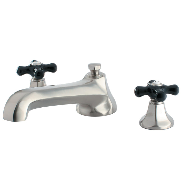 Kingston Tulare KS4308PKX - Duchess Two-Handle 3-Hole Deck Mount Roman Tub Faucet, Brushed Nickel