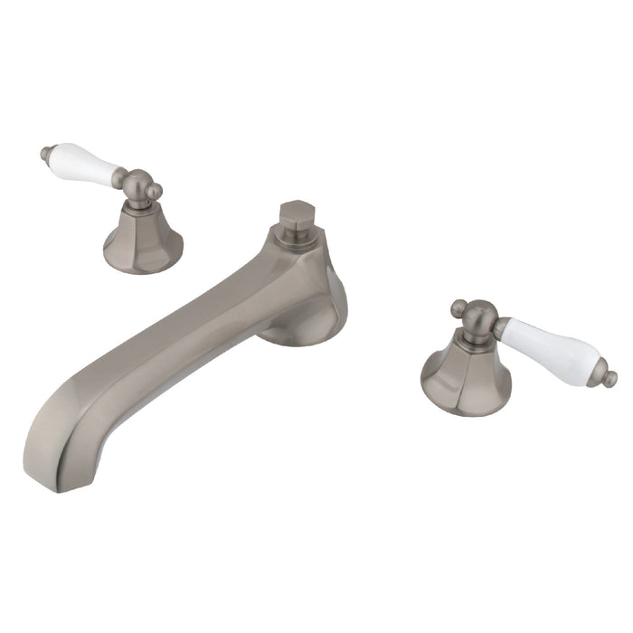 Kingston Tulare KS4308PL - Metropolitan Two-Handle 3-Hole Deck Mount Roman Tub Faucet, Brushed Nickel