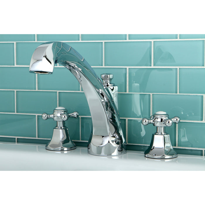 Kingston Heirloom KS4321BX - Metropolitan Two-Handle 3-Hole Deck Mount Roman Tub Faucet, Polished Chrome