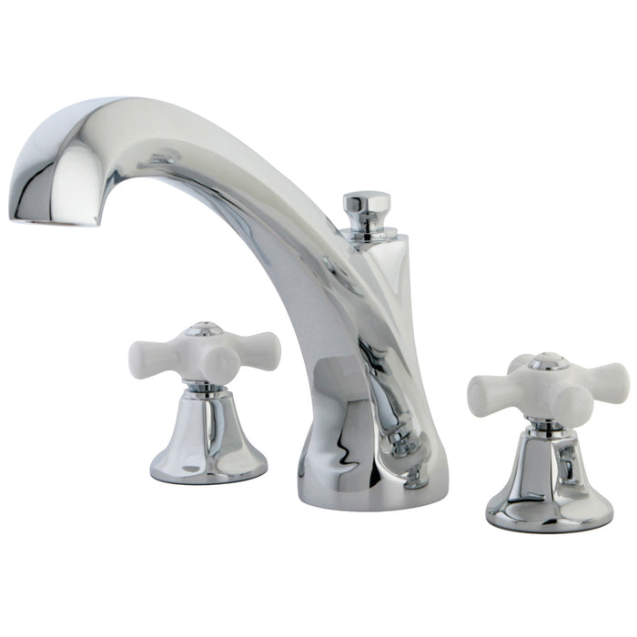 Kingston Heirloom KS4321PX - Metropolitan Two-Handle 3-Hole Deck Mount Roman Tub Faucet, Polished Chrome