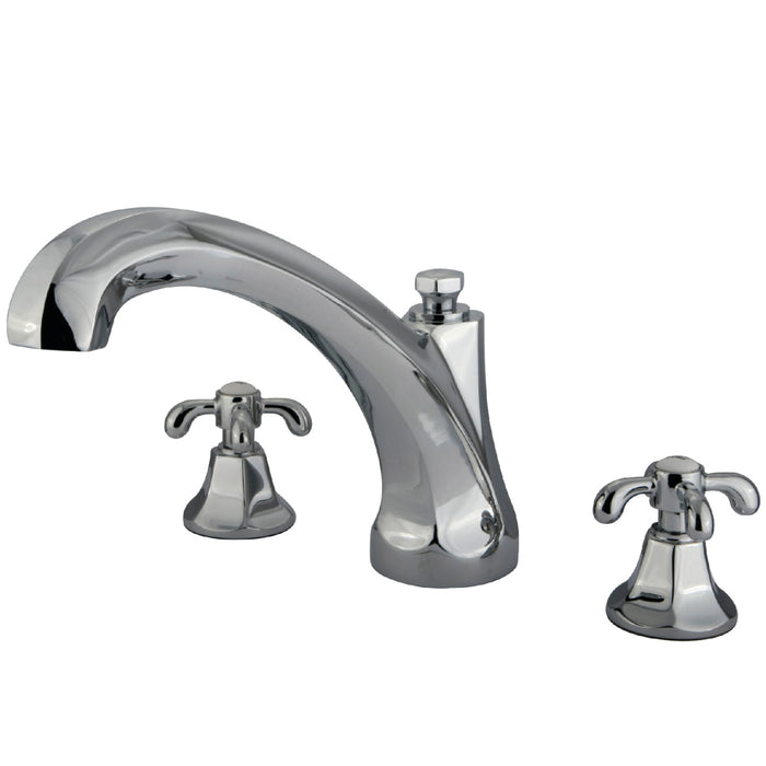 Kingston Tulare KS4321TX - Vintage Two-Handle 3-Hole Deck Mount Roman Tub Faucet, Polished Chrome