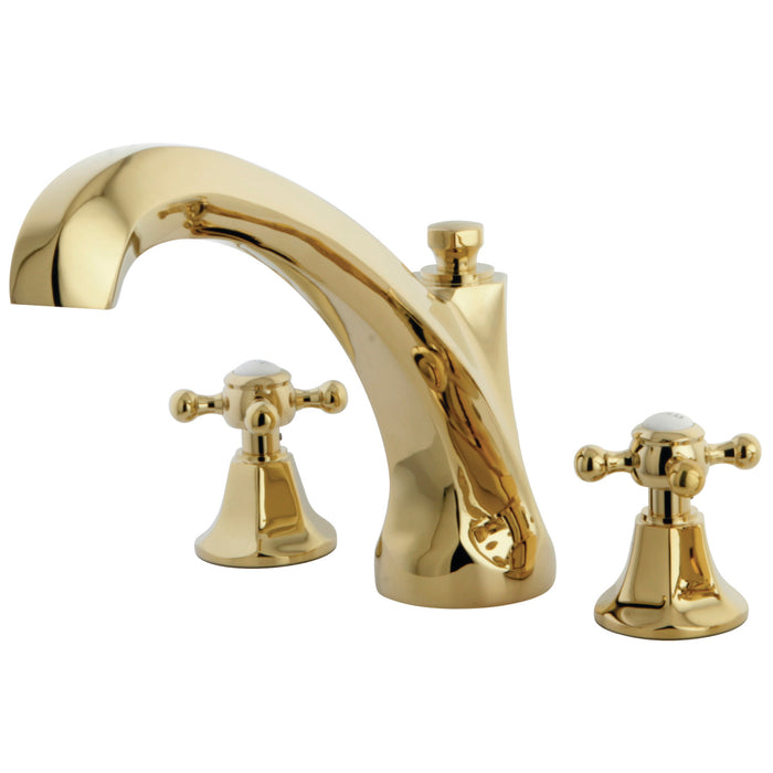 Kingston Heirloom KS4322BX - Metropolitan Two-Handle 3-Hole Deck Mount Roman Tub Faucet, Polished Brass