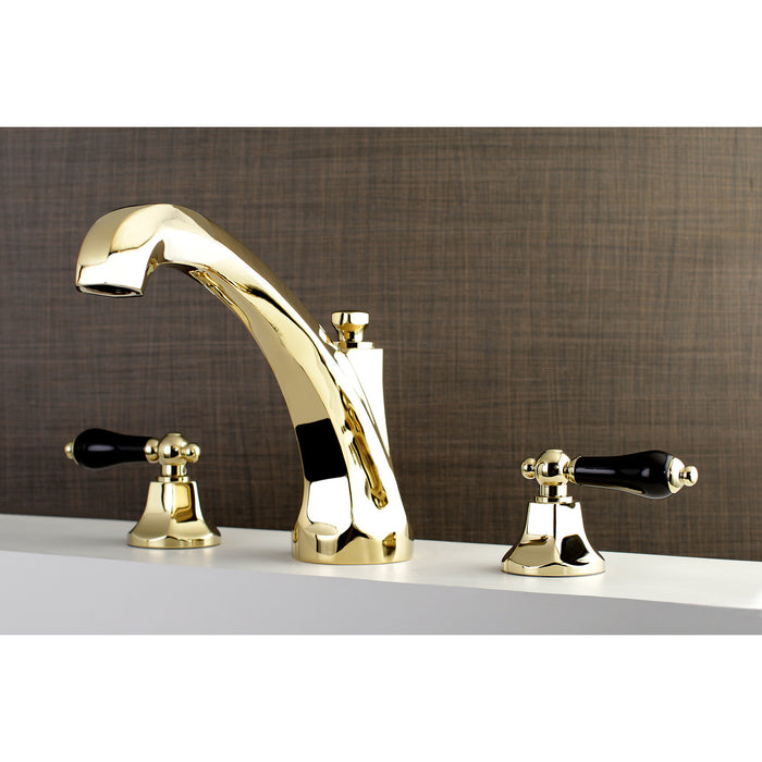 Kingston Heirloom KS4322PKL - Duchess Two-Handle 3-Hole Deck Mount Roman Tub Faucet, Polished Brass