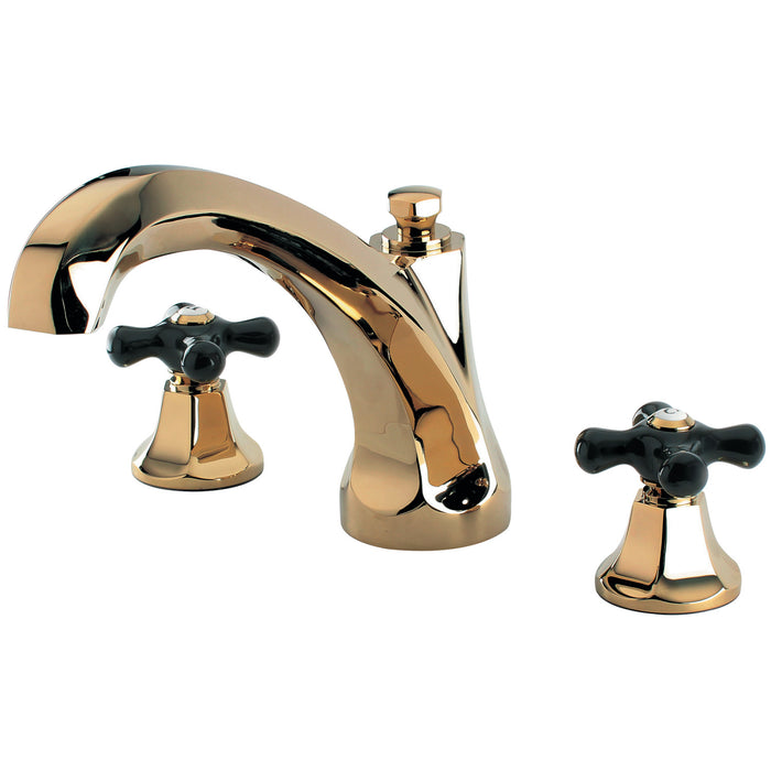 Kingston Tulare KS4322PKX - Duchess Two-Handle 3-Hole Deck Mount Roman Tub Faucet, Polished Brass