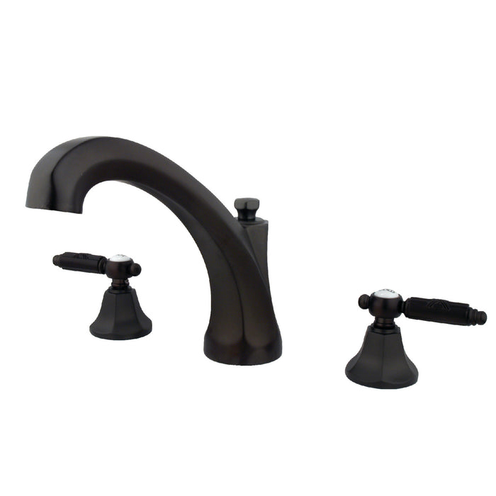 Kingston Tulare KS4325GL - Georgian Two-Handle 3-Hole Deck Mount Roman Tub Faucet, Oil Rubbed Bronze
