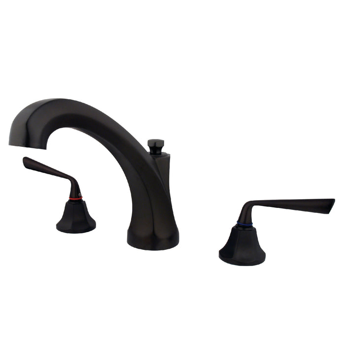 Kingston Tulare KS4325ZL - Silver Sage Two-Handle 3-Hole Deck Mount Roman Tub Faucet, Oil Rubbed Bronze