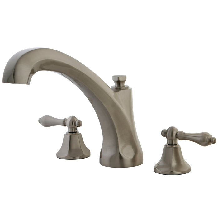 Kingston Tulare KS4328AL - Metropolitan Two-Handle 3-Hole Deck Mount Roman Tub Faucet, Brushed Nickel