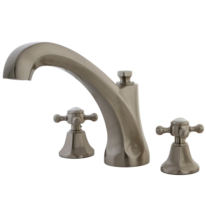 Kingston Heirloom KS4328BX - Metropolitan Two-Handle 3-Hole Deck Mount Roman Tub Faucet, Brushed Nickel