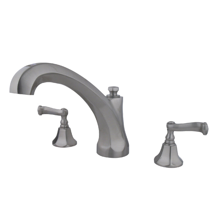 Kingston Tulare KS4328FL Two-Handle 3-Hole Deck Mount Roman Tub Faucet, Brushed Nickel